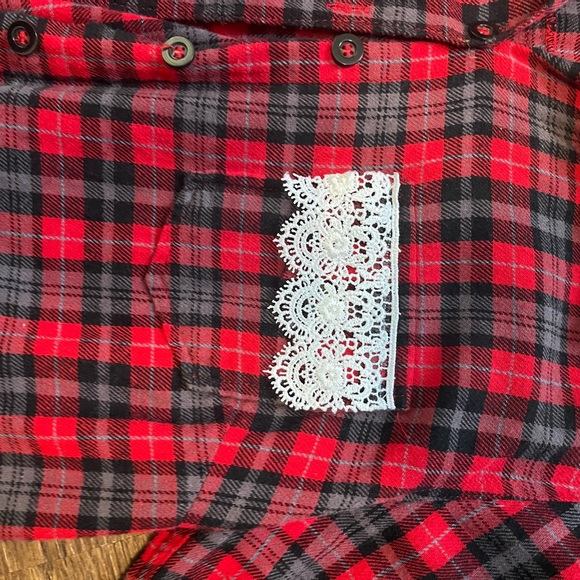 Flannel shirt up cycled ! Forever 21 very soft , southern style - Picture 3 of 4